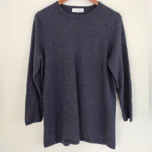 Lucy &Laurel Sweater Angora Wool Blend Large Blue Lightweight Relaxed Preppy